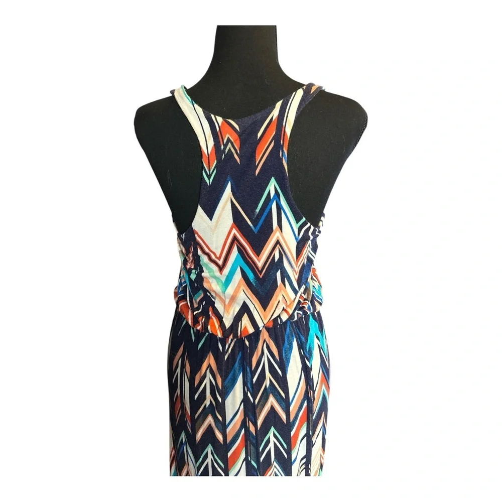 Renee C.  Women Multi Color Chevron Patterned Maxi Dress Size Small Medium - Picture 4 of 4